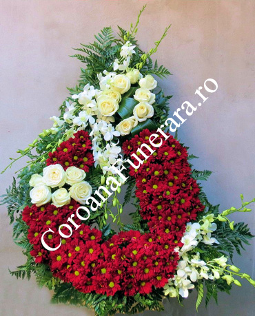 coroane funerare crizanteme trandafiri dendrobium