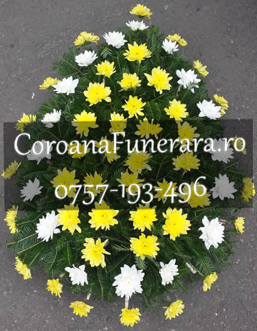 coroana crizanteme galbene