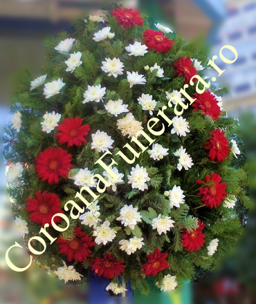 coroana crizanteme si gerbera
