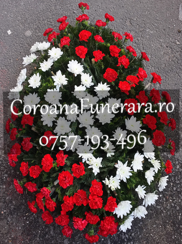 coroana diagonala garoafe crizanteme