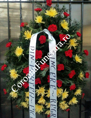 coroana crizanteme garoafe