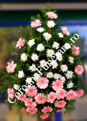 coroana crizanteme si gerbera