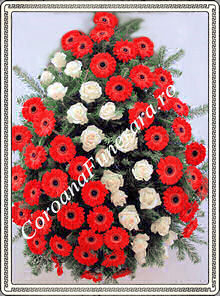 gerbera cu trandafiri diagonala